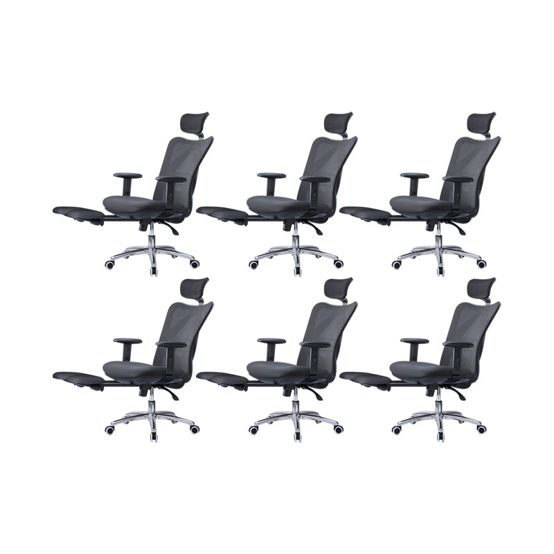 Modern Desk Chair Adjustable Seat Height Black Office Chair with Wheels