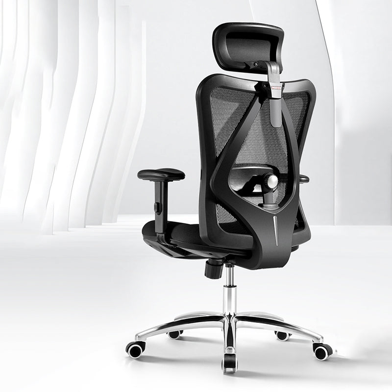 Modern Desk Chair Adjustable Seat Height Black Office Chair with Wheels