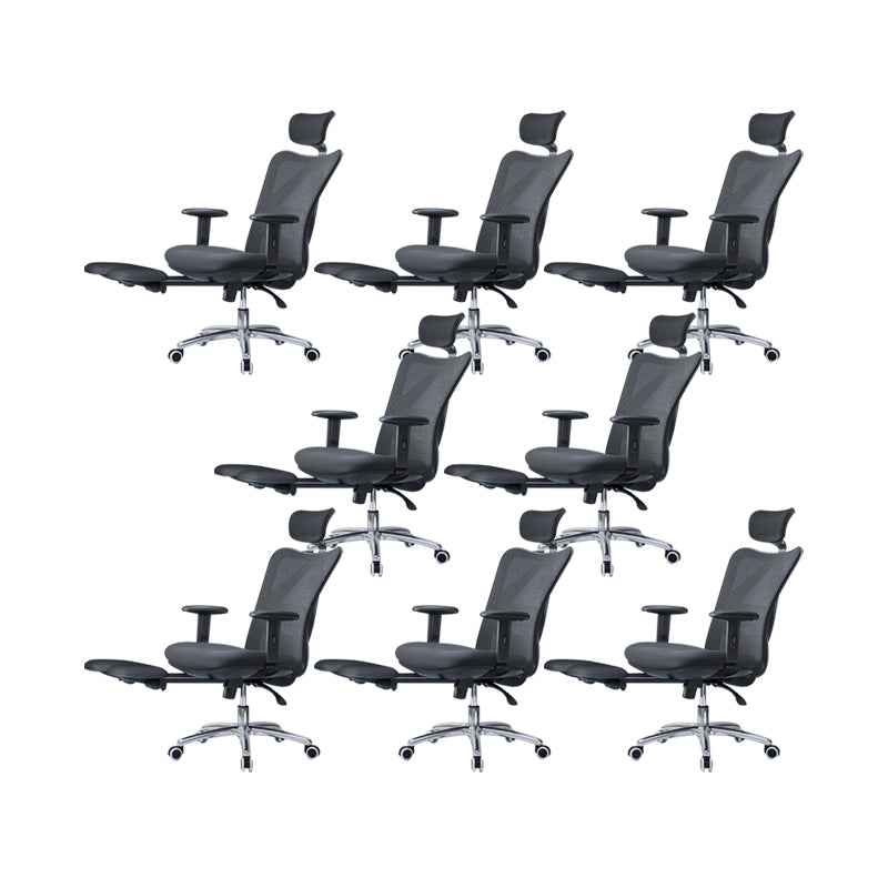 Modern Desk Chair Adjustable Seat Height Black Office Chair with Wheels