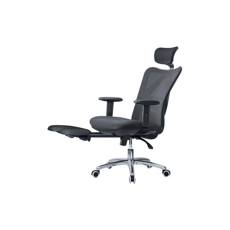 Modern Desk Chair Adjustable Seat Height Black Office Chair with Wheels