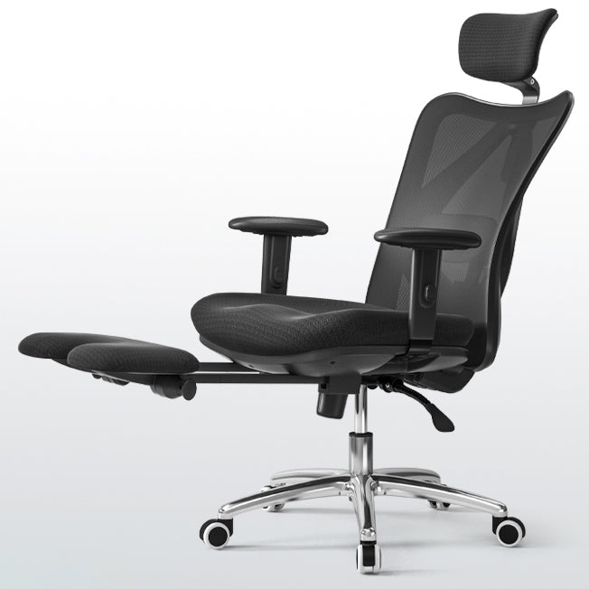 Modern Desk Chair Adjustable Seat Height Black Office Chair with Wheels