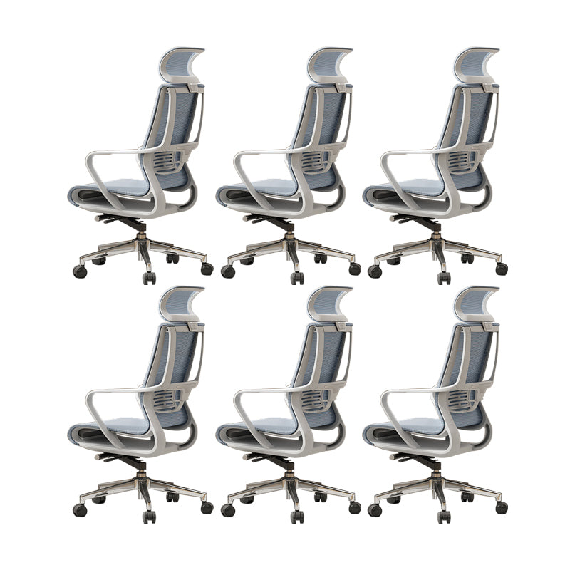 Slide Modern Office Chair Adjustable Seat Height Fixed Arms Desk Chair with Wheels