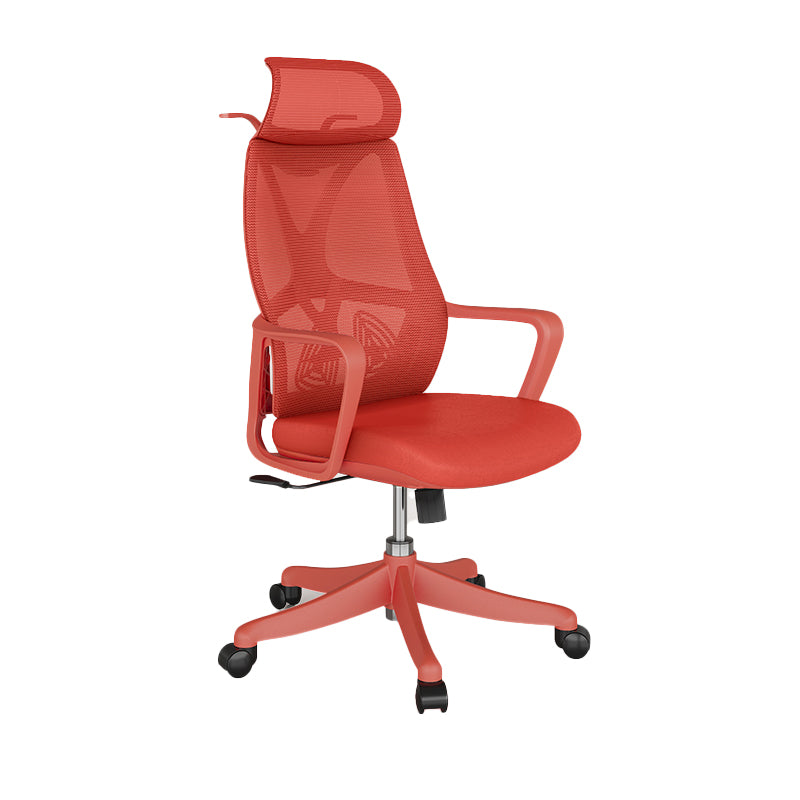 Modern Swivel Chair Adjustable Seat Height Fixed Arms Office Chair with Wheels