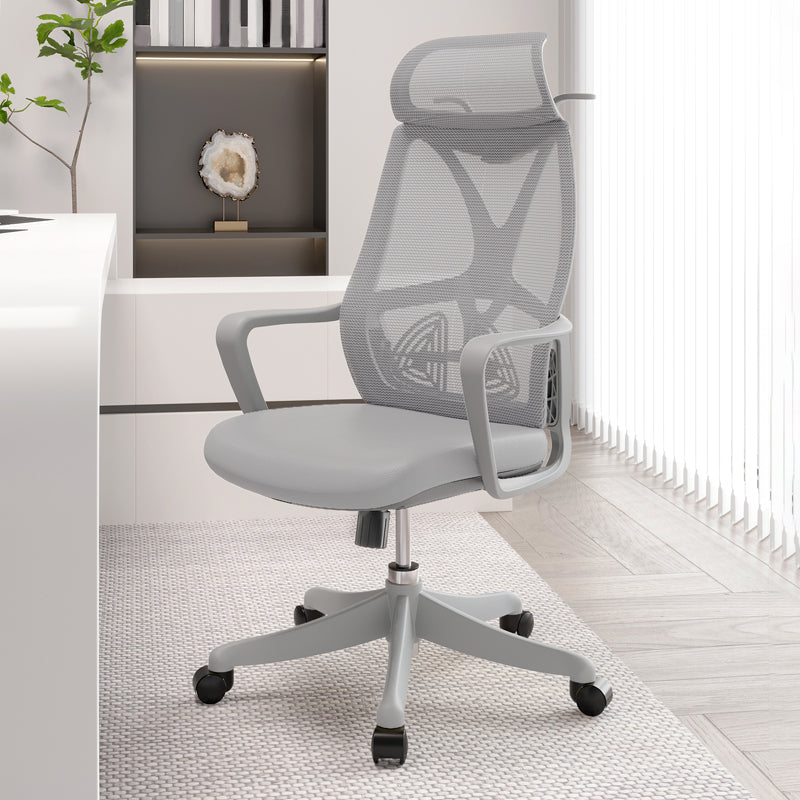 Modern Swivel Chair Adjustable Seat Height Fixed Arms Office Chair with Wheels