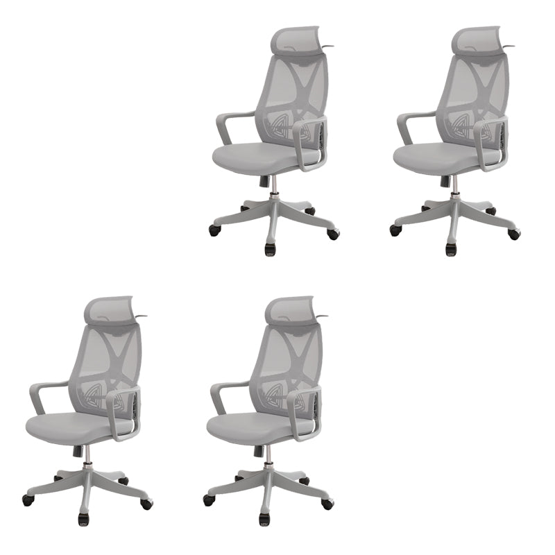 Modern Swivel Chair Adjustable Seat Height Fixed Arms Office Chair with Wheels