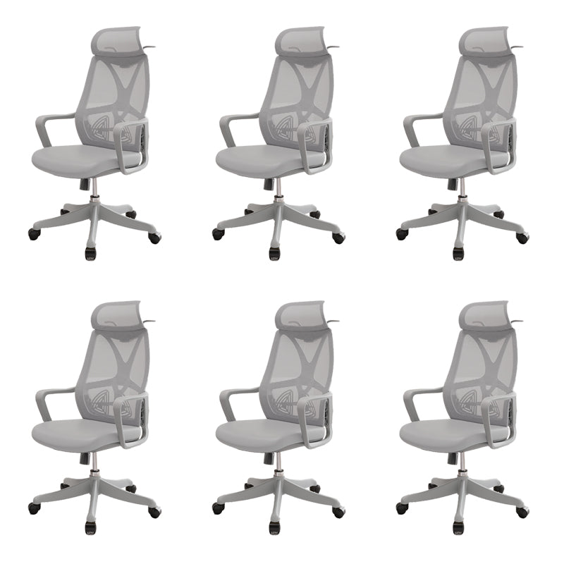 Modern Swivel Chair Adjustable Seat Height Fixed Arms Office Chair with Wheels