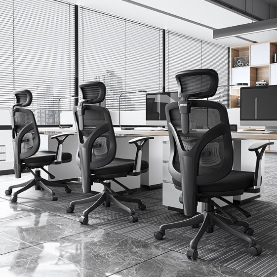 Modern Fixed Arms Desk Chair Ergonomic Task Chair for Office