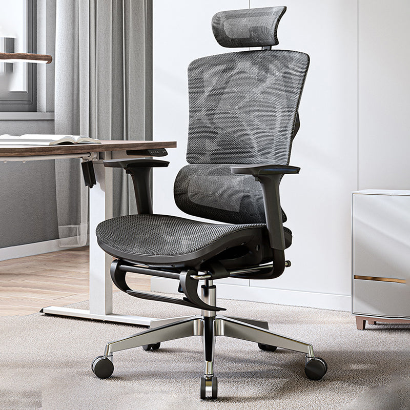 Modern Fixed Arms Desk Chair Height-adjustable Task Chair for Office