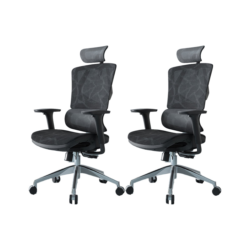 Modern Fixed Arms Desk Chair Height-adjustable Task Chair for Office