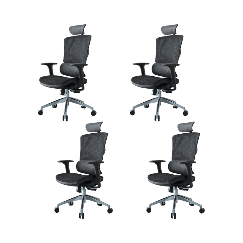 Modern Fixed Arms Desk Chair Height-adjustable Task Chair for Office