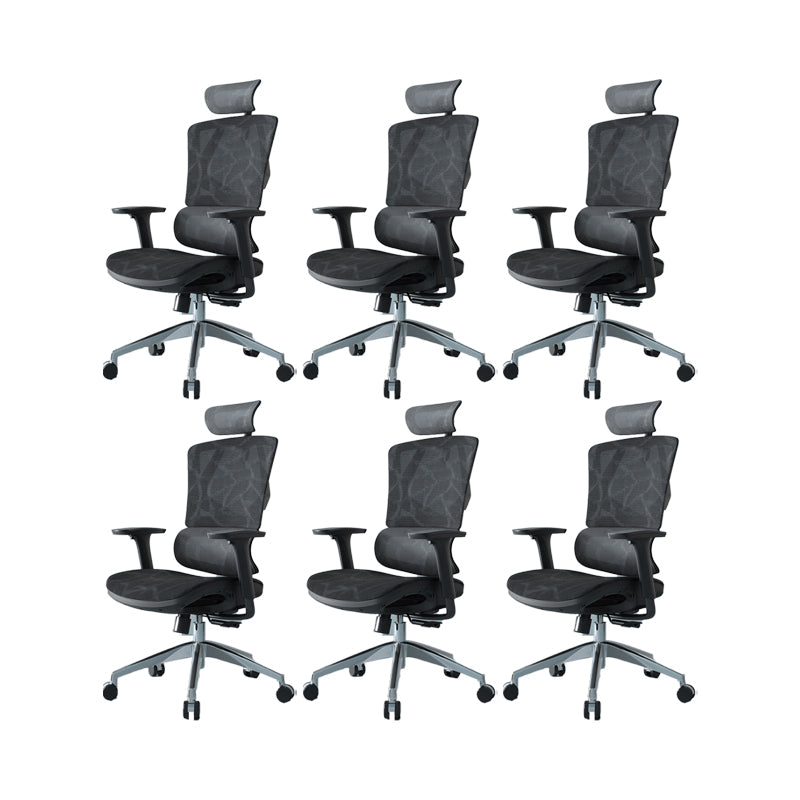 Modern Fixed Arms Desk Chair Height-adjustable Task Chair for Office