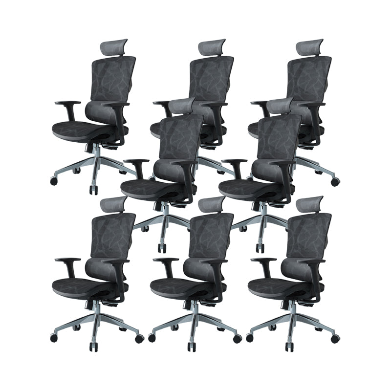 Modern Fixed Arms Desk Chair Height-adjustable Task Chair for Office