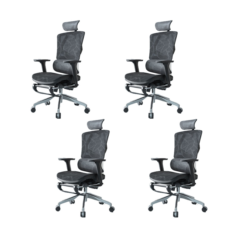 Modern Fixed Arms Desk Chair Height-adjustable Task Chair for Office