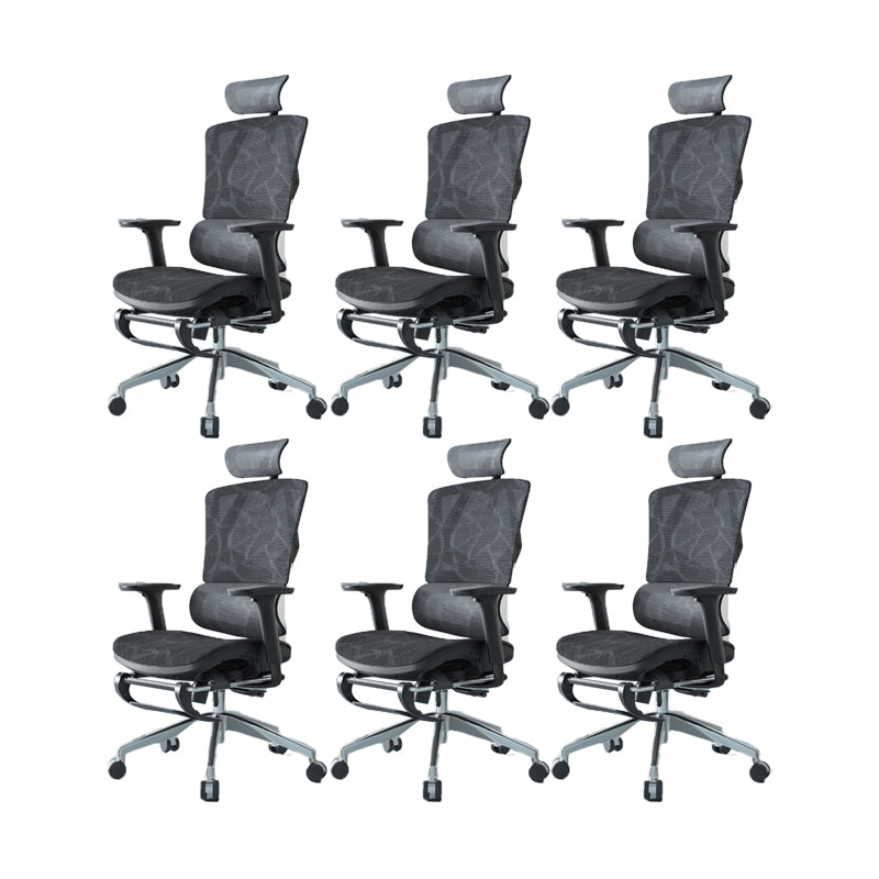 Modern Fixed Arms Desk Chair Height-adjustable Task Chair for Office