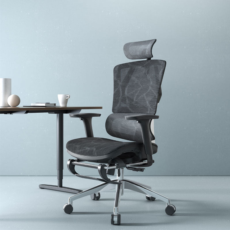 Modern Fixed Arms Desk Chair Height-adjustable Task Chair for Office