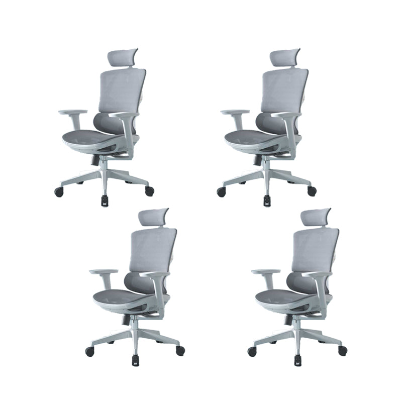 Modern Fixed Arms Desk Chair Height-adjustable Task Chair for Office