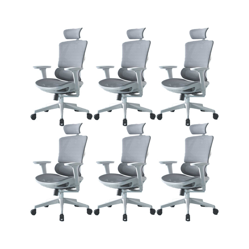 Modern Fixed Arms Desk Chair Height-adjustable Task Chair for Office