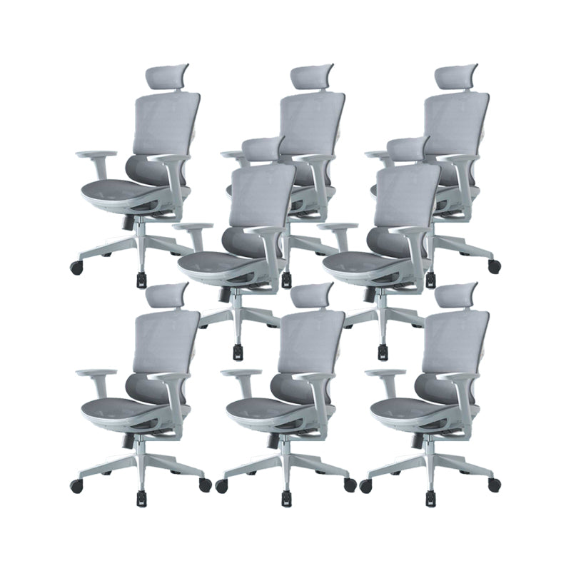 Modern Fixed Arms Desk Chair Height-adjustable Task Chair for Office