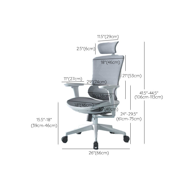 Modern Fixed Arms Desk Chair Height-adjustable Task Chair for Office