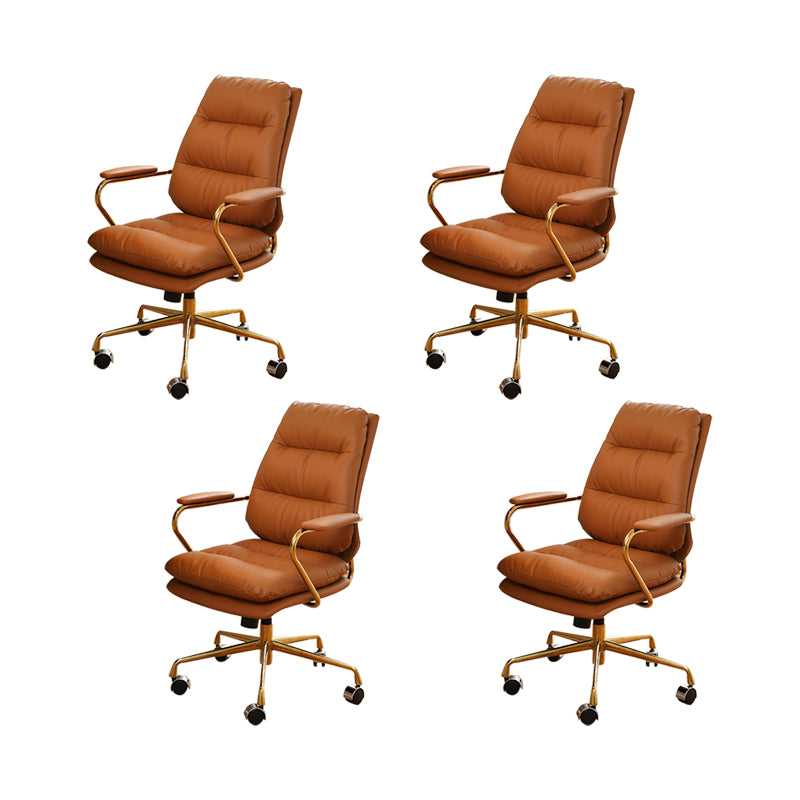 Modern Desk Chair Fixed Arms Adjustable Seat Height Office Chair with Wheels