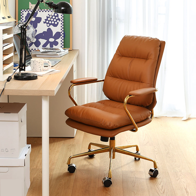 Modern Desk Chair Fixed Arms Adjustable Seat Height Office Chair with Wheels