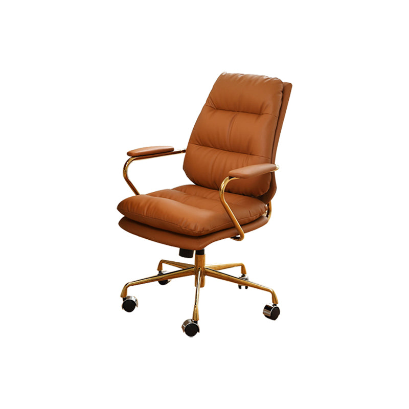 Modern Desk Chair Fixed Arms Adjustable Seat Height Office Chair with Wheels