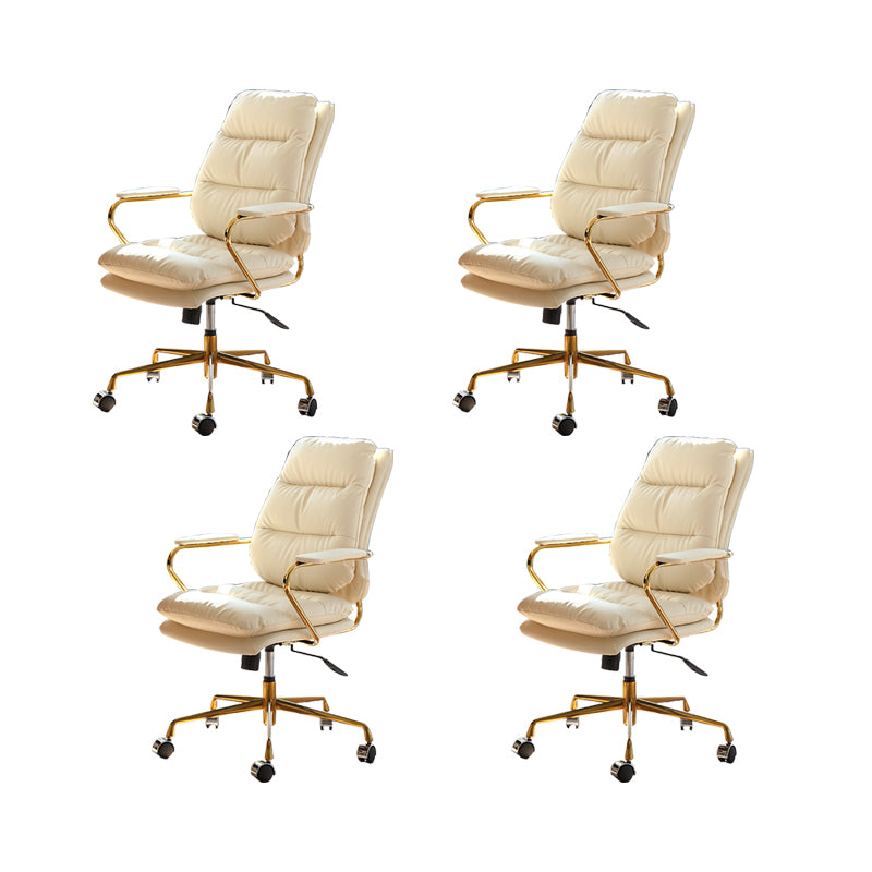 Modern Desk Chair Fixed Arms Adjustable Seat Height Office Chair with Wheels