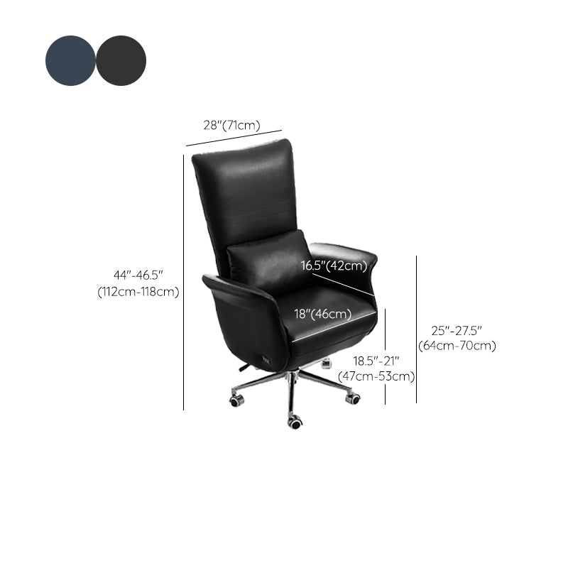 Modern Slide Desk Chair Adjustable Seat Height Office Chair with Wheels