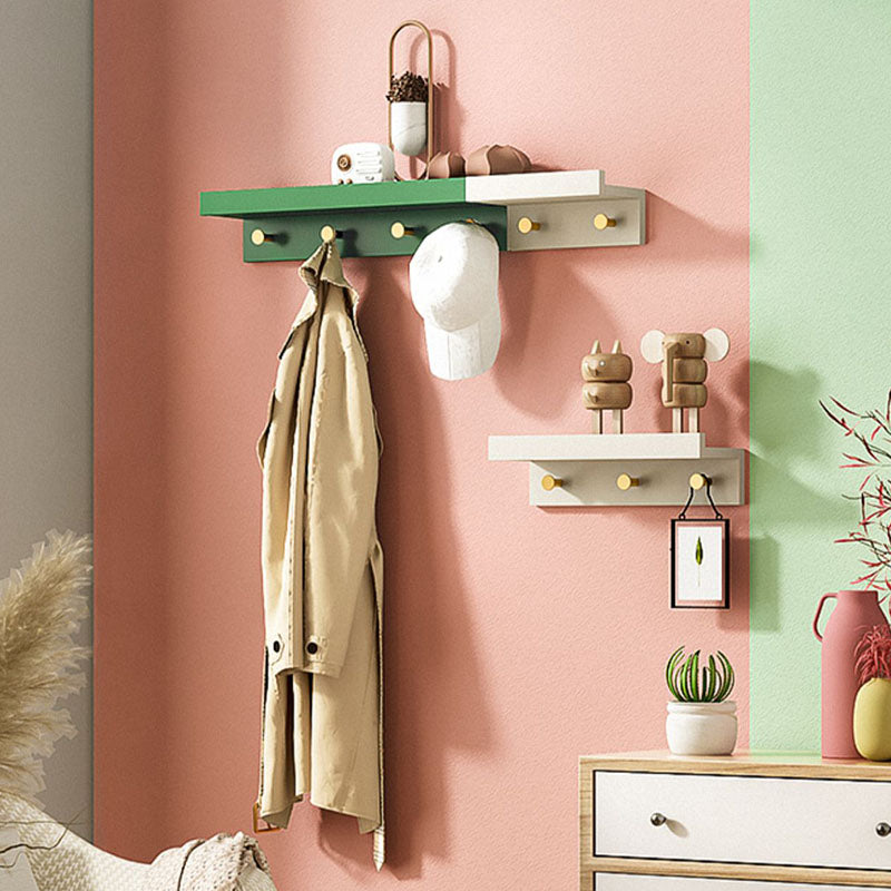 Wall-Mounted Coat Hanger Wood Modern Coat Rack for Living Room