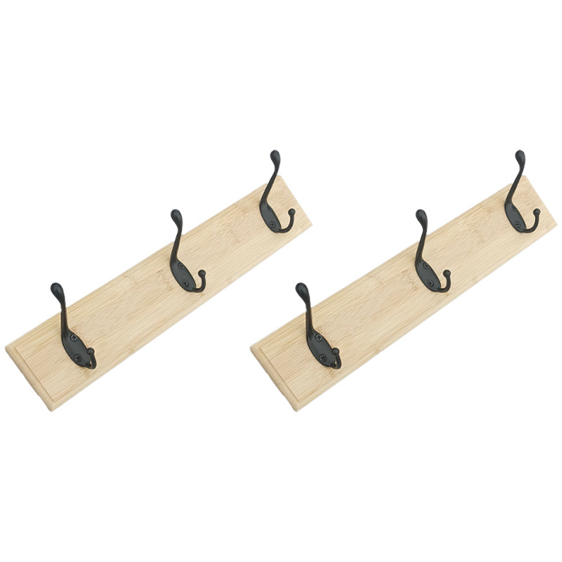 Modern Coat Rack Wood Framed Wall-Mounted Coat Hanger with Hooks