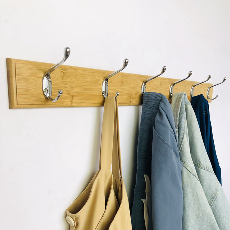 Modern Coat Rack Wood Framed Wall-Mounted Coat Hanger with Hooks