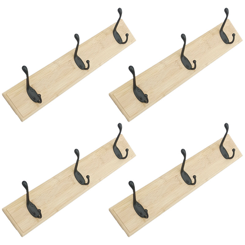 Modern Coat Rack Wood Framed Wall-Mounted Coat Hanger with Hooks