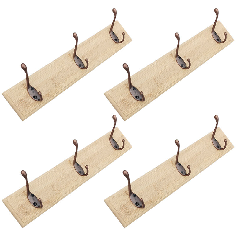 Modern Coat Rack Wood Framed Wall-Mounted Coat Hanger with Hooks