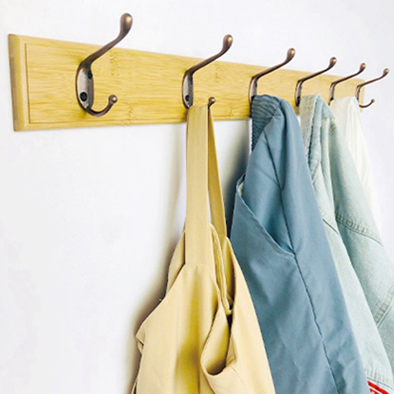 Modern Coat Rack Wood Framed Wall-Mounted Coat Hanger with Hooks