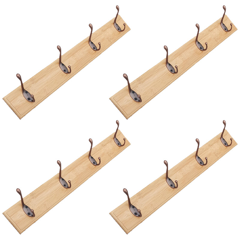 Modern Coat Rack Wood Framed Wall-Mounted Coat Hanger with Hooks