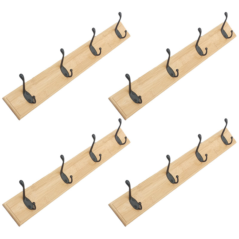 Modern Coat Rack Wood Framed Wall-Mounted Coat Hanger with Hooks