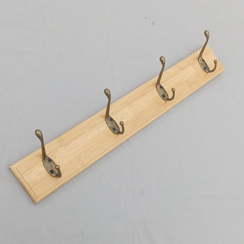 Modern Coat Rack Wood Framed Wall-Mounted Coat Hanger with Hooks