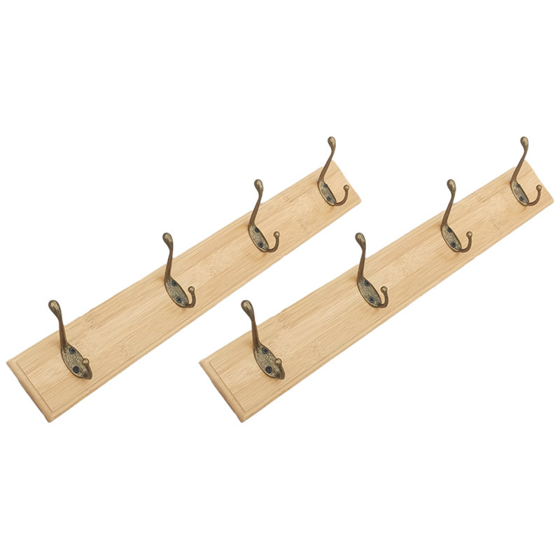 Modern Coat Rack Wood Framed Wall-Mounted Coat Hanger with Hooks