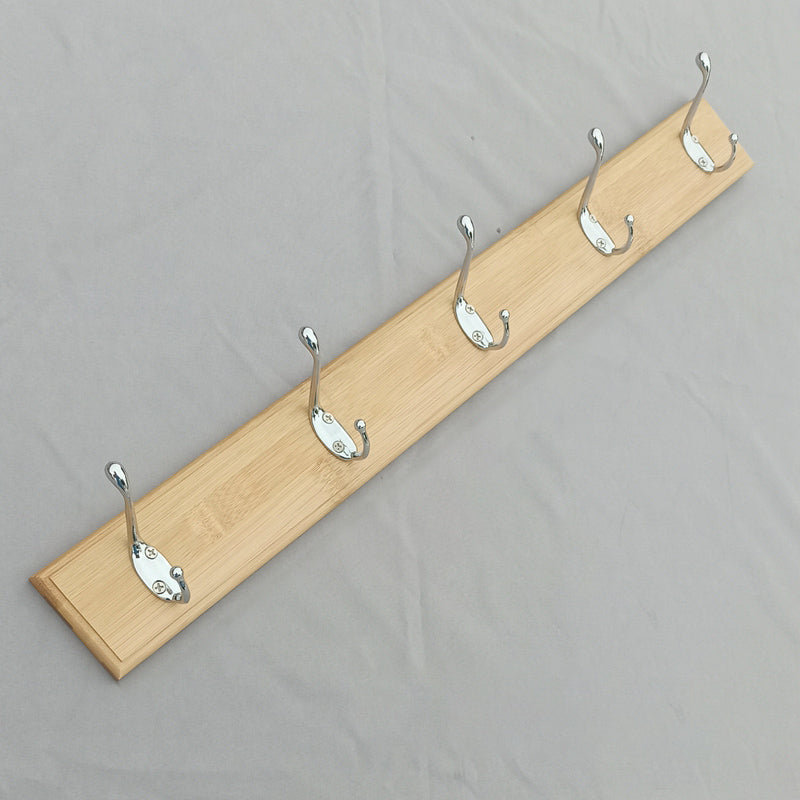 Modern Coat Rack Wood Framed Wall-Mounted Coat Hanger with Hooks