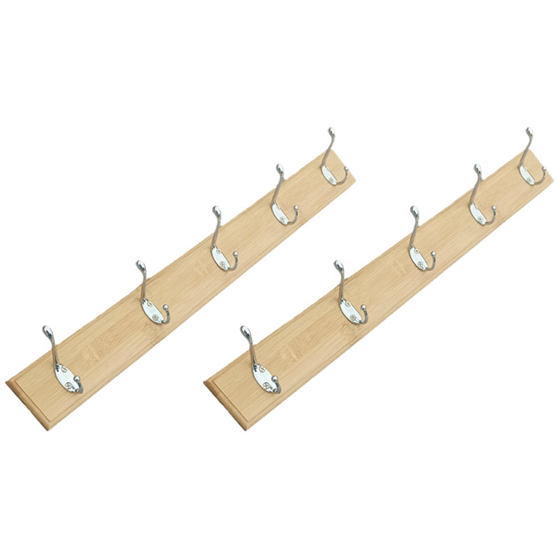 Modern Coat Rack Wood Framed Wall-Mounted Coat Hanger with Hooks