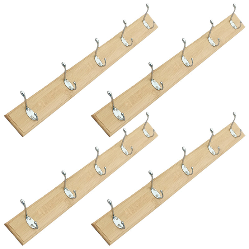 Modern Coat Rack Wood Framed Wall-Mounted Coat Hanger with Hooks