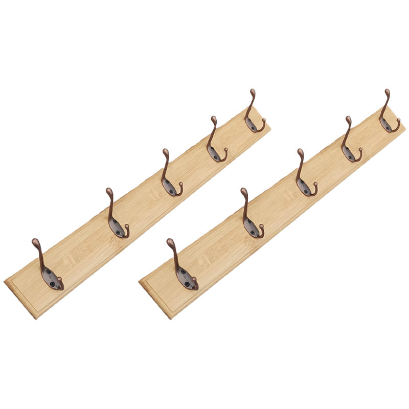 Modern Coat Rack Wood Framed Wall-Mounted Coat Hanger with Hooks