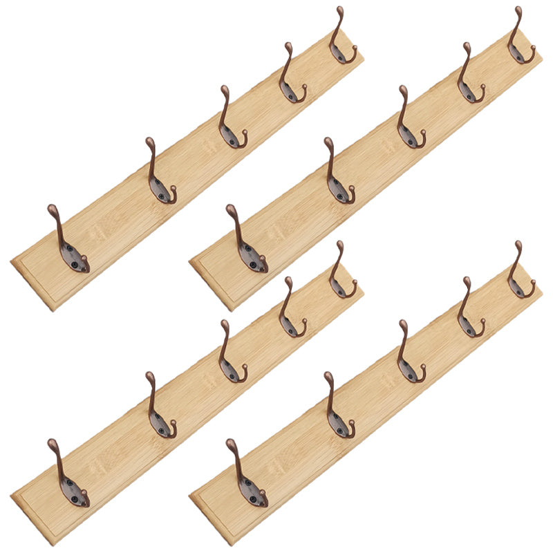 Modern Coat Rack Wood Framed Wall-Mounted Coat Hanger with Hooks