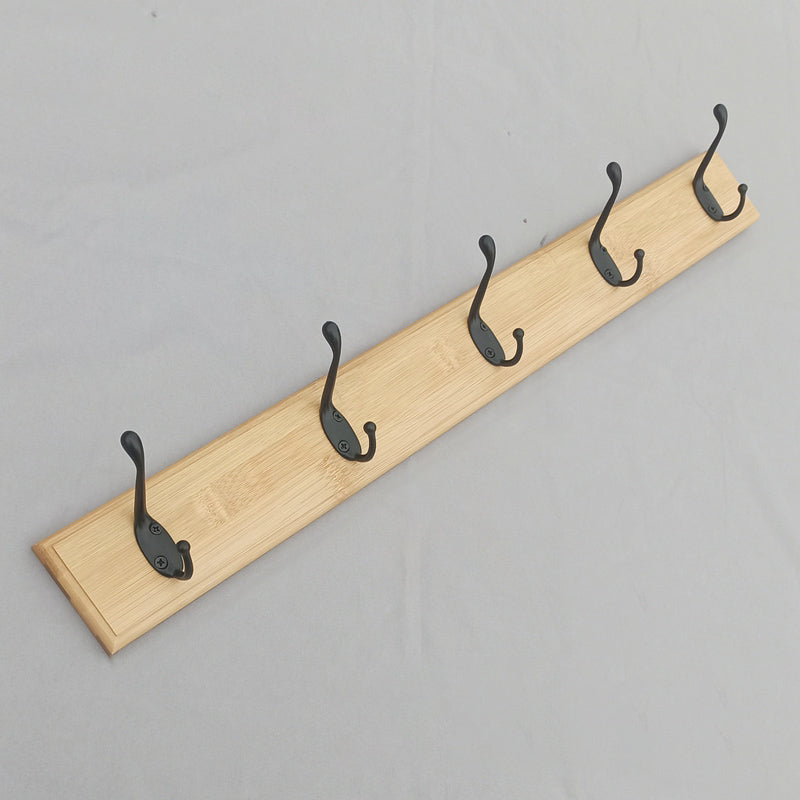 Modern Coat Rack Wood Framed Wall-Mounted Coat Hanger with Hooks