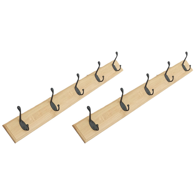 Modern Coat Rack Wood Framed Wall-Mounted Coat Hanger with Hooks