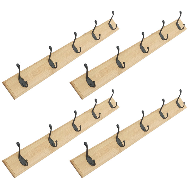 Modern Coat Rack Wood Framed Wall-Mounted Coat Hanger with Hooks