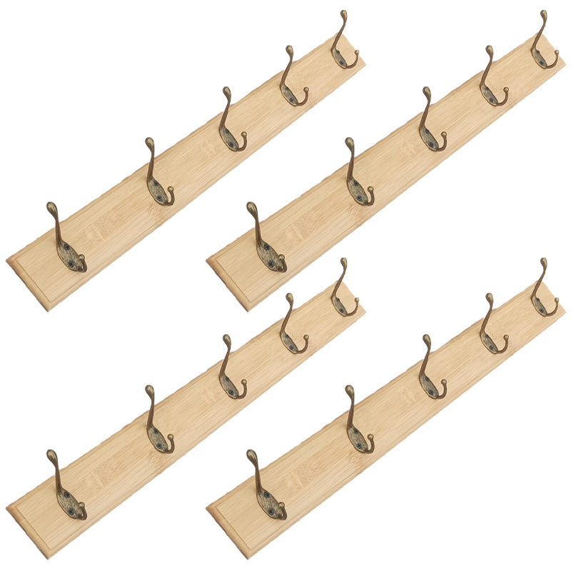 Modern Coat Rack Wood Framed Wall-Mounted Coat Hanger with Hooks