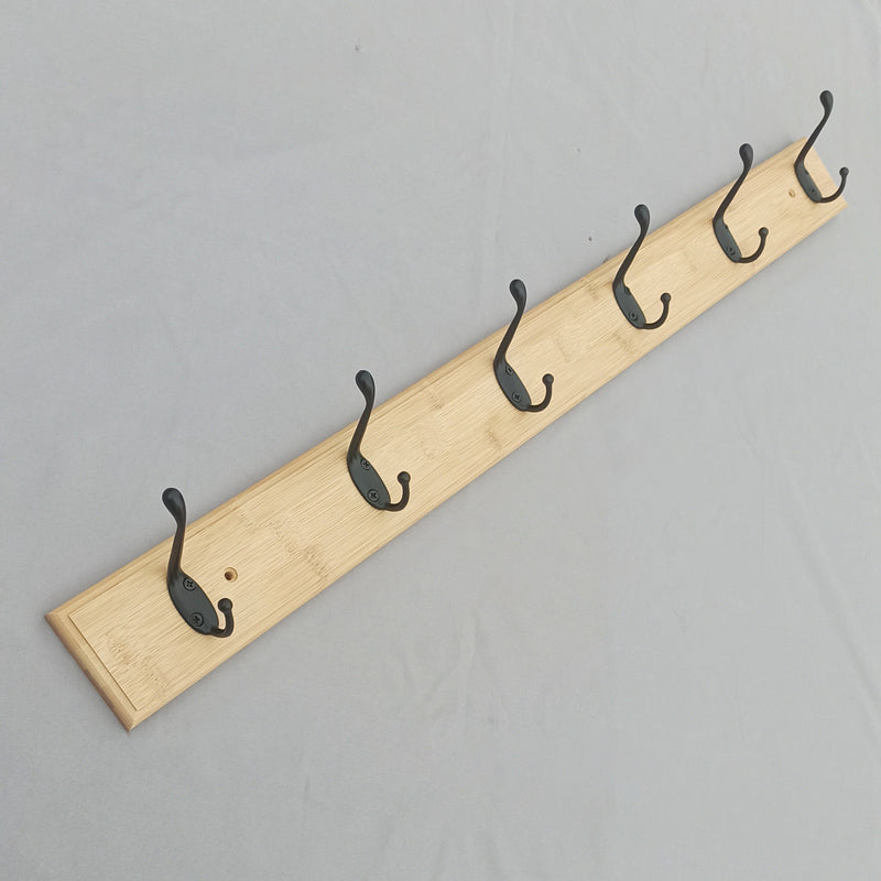 Modern Coat Rack Wood Framed Wall-Mounted Coat Hanger with Hooks