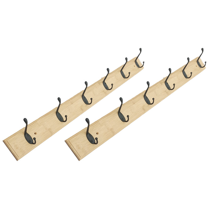 Modern Coat Rack Wood Framed Wall-Mounted Coat Hanger with Hooks