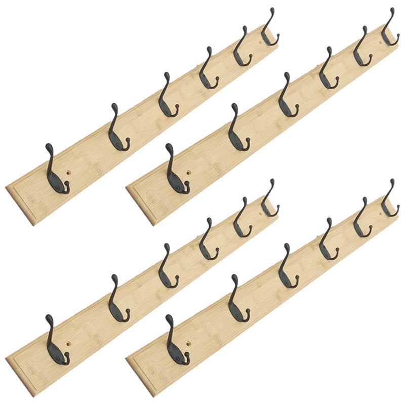 Modern Coat Rack Wood Framed Wall-Mounted Coat Hanger with Hooks